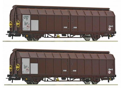 Set 2 vagoane cu pereti mobili PKP Cargo - H0 Roco 6600096